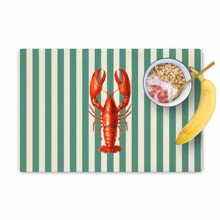 Kreeft - Strepen - Realistisch - Zomers Placemat vinyl groot -zzzproduct_Kitchenyeah-website
