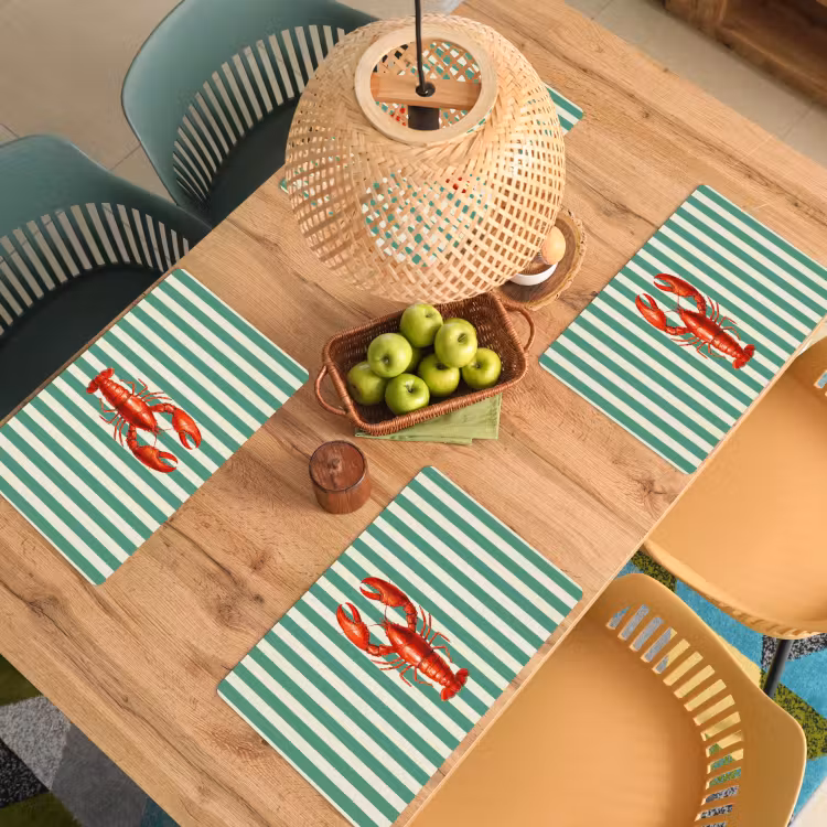 Kreeft - Strepen - Realistisch - Zomers Placemat vinyl groot -zzsfeer5_Kitchenyeah-website