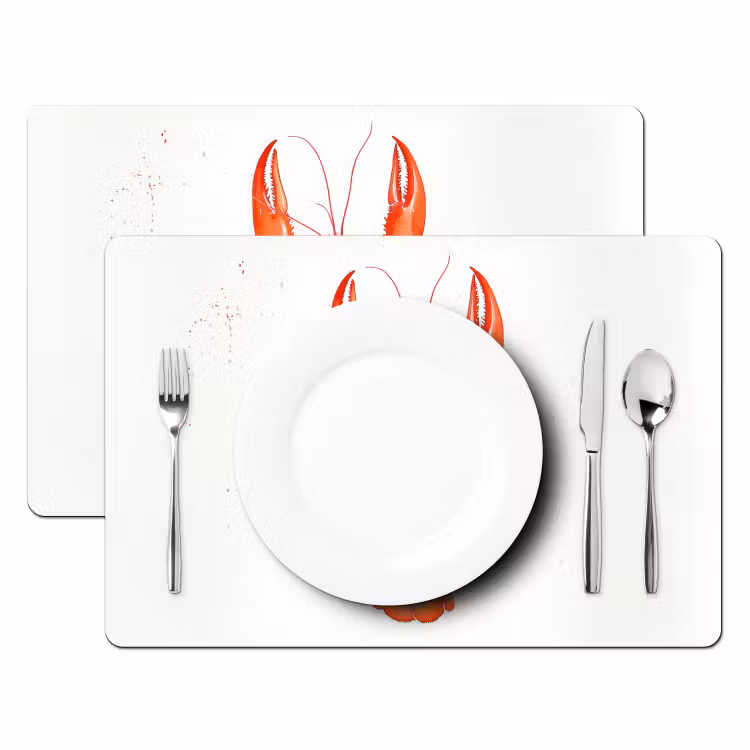 Kreeft - Waterverf - Aquarel - Oranje Placemat vinyl groot -zzsfeer2_Kitchenyeah-website
