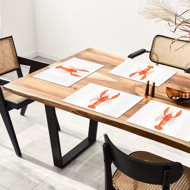 Kreeft - Waterverf - Aquarel - Oranje Placemat vinyl groot -zzsfeer4_Kitchenyeah-website