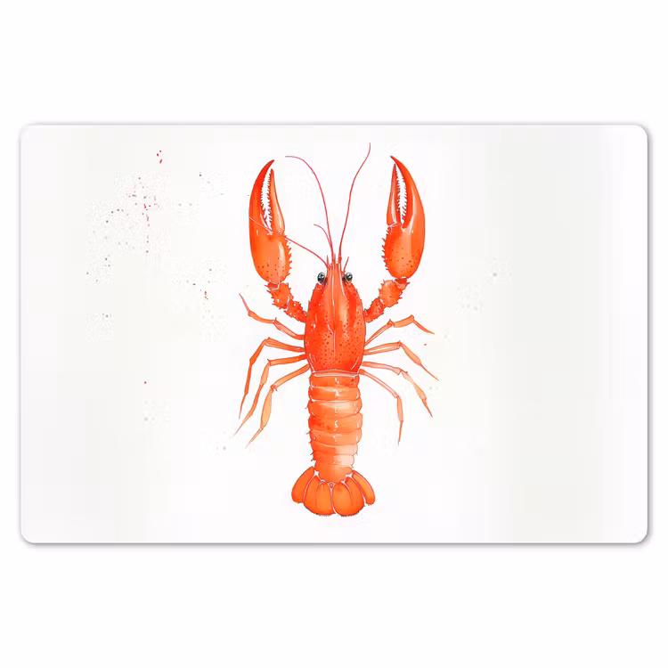 Kreeft - Waterverf - Aquarel - Oranje Placemat vinyl groot -zzsfeer1_Kitchenyeah-website