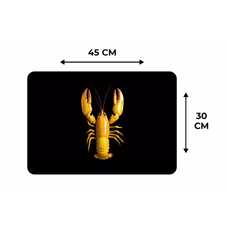 Kreeft - Geel - Stippen - Effen Placemat vinyl groot -specs