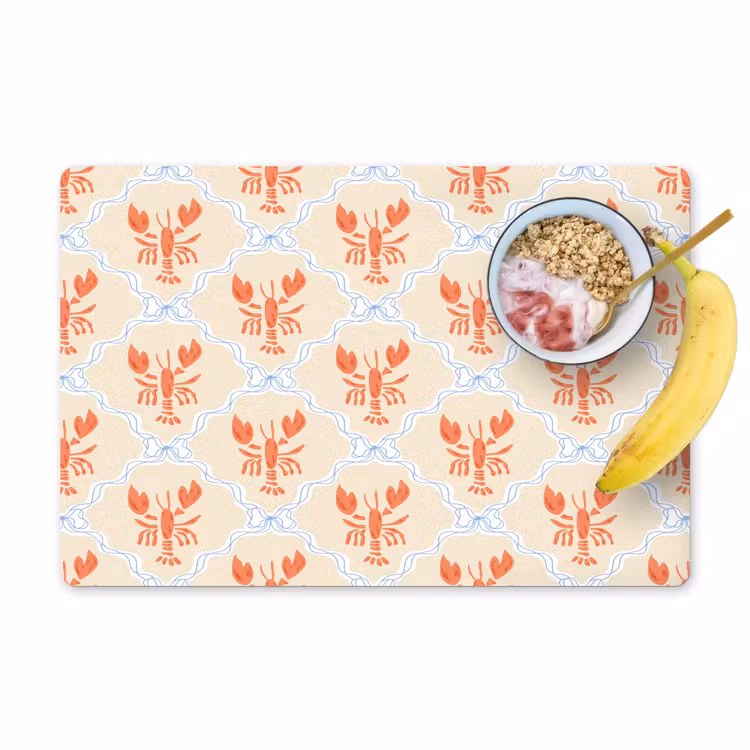 Zee - Kreeft - Blauw - Geel - Oranje Placemat vinyl groot 368 -zzzproduct_Kitchenyeah-website
