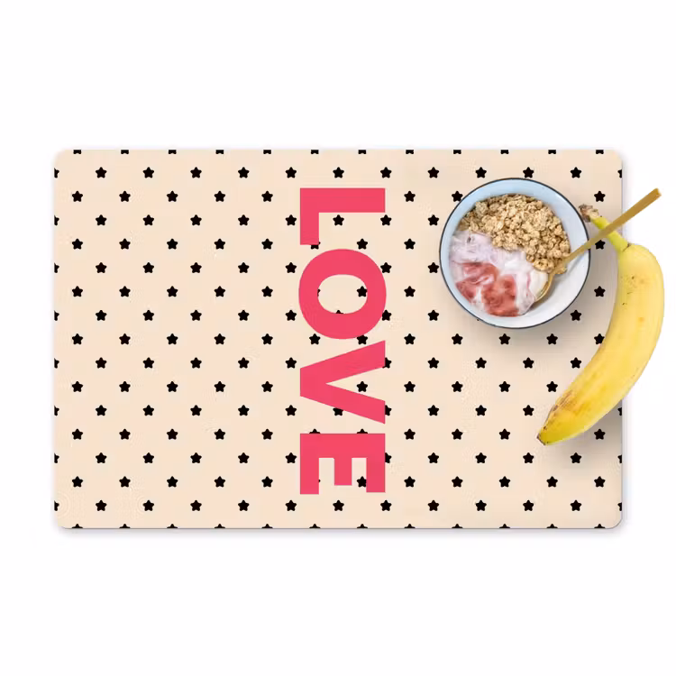 Love - Stippen - Roze Placemat vinyl groot -zzzproduct_Kitchenyeah-website