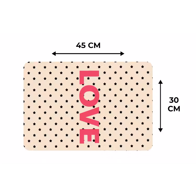 Love - Stippen - Roze Placemat vinyl groot -specs
