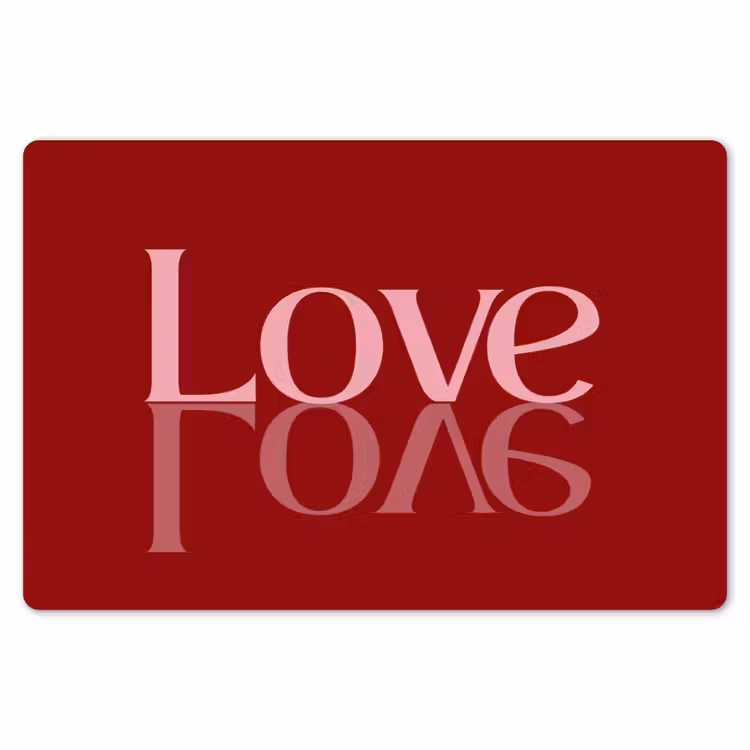 Love - Spiegeling - Rood Placemat vinyl groot -zzsfeer1_Kitchenyeah-website