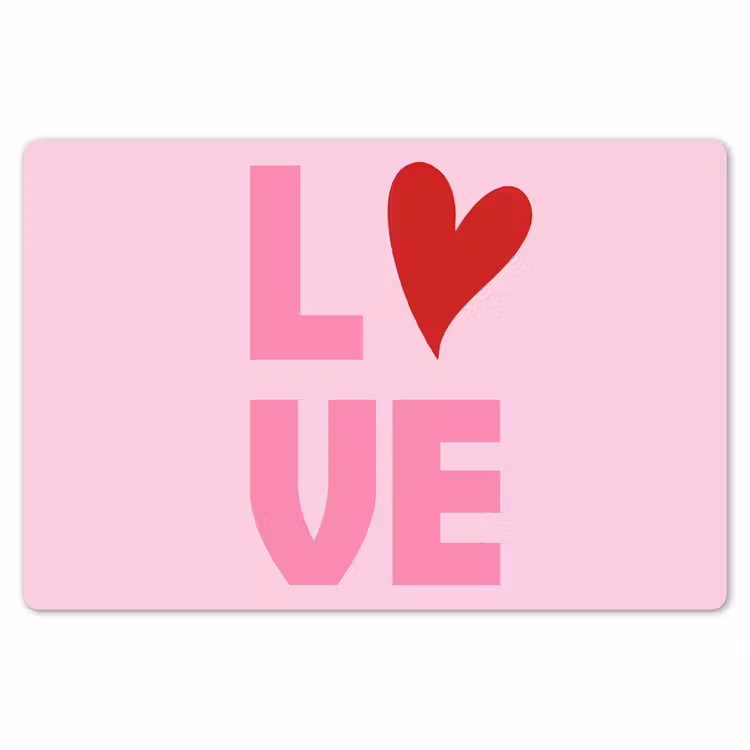 Love - Roze - Hart - Valentijn Placemat vinyl groot -zzsfeer1_Kitchenyeah-website