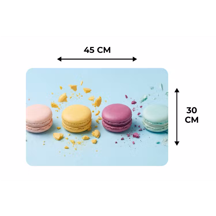 Macarons - Kleurrijk - Pastel Placemat vinyl groot -specs