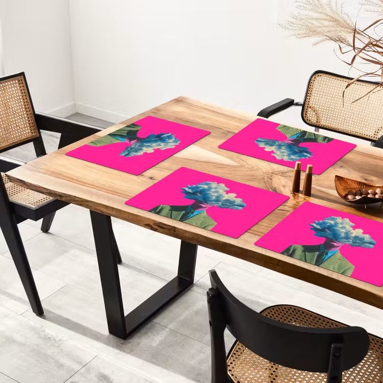 Man - Pak - Wolk - Roze Placemat vinyl groot -zzsfeer4_Kitchenyeah-website