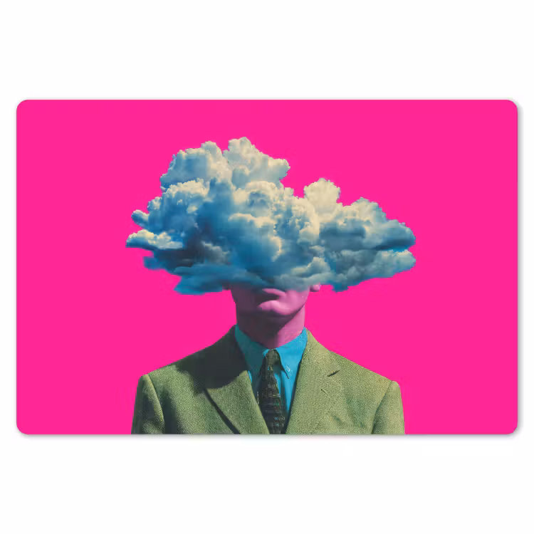 Man - Pak - Wolk - Roze Placemat vinyl groot -zzsfeer1_Kitchenyeah-website