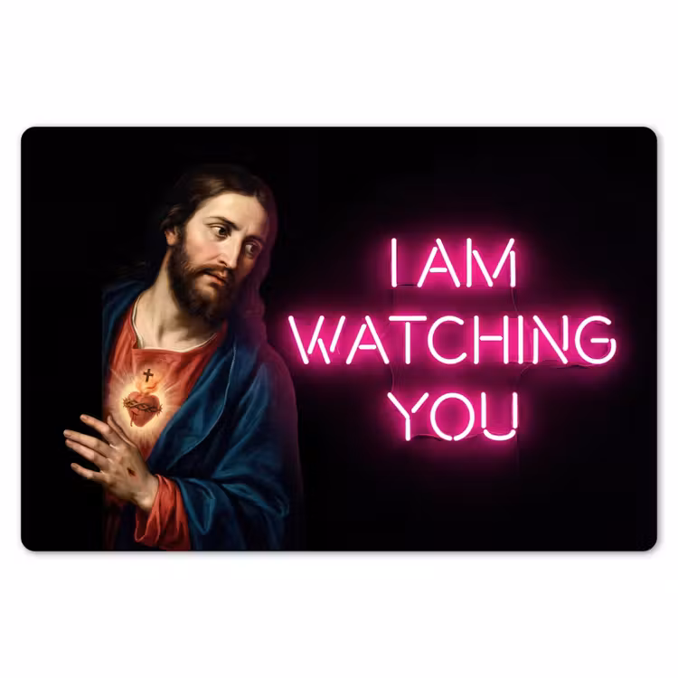 Man - Tekst - Neon Placemat vinyl groot -zzsfeer1_Kitchenyeah-website