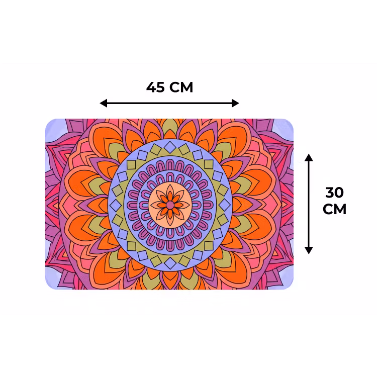 Mandala - Cirkel - Abstract - Kleurrijk - Patroon Placemat vinyl groot -specs