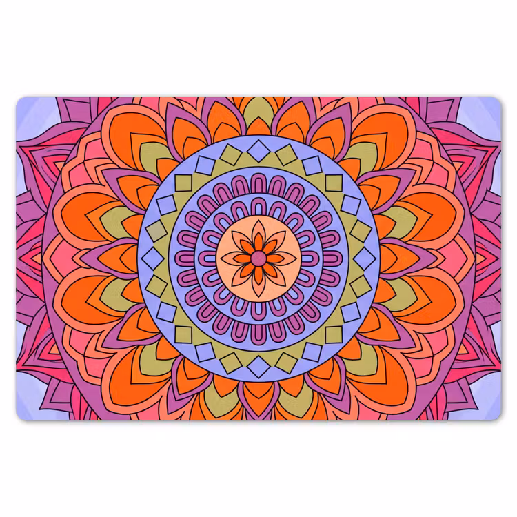 Mandala - Cirkel - Abstract - Kleurrijk - Patroon Placemat vinyl groot -zzsfeer1_Kitchenyeah-website
