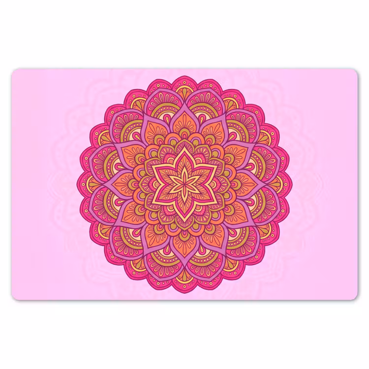 Mandala - Cirkel - Spiritueel - Oosters - Roze Placemat vinyl groot -zzsfeer1_Kitchenyeah-website