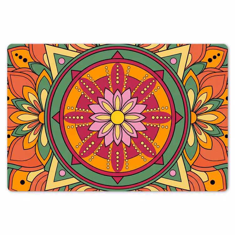 Mandala - Bloemen - Abstract - Kleurrijk Placemat vinyl groot -zzsfeer1_Kitchenyeah-website