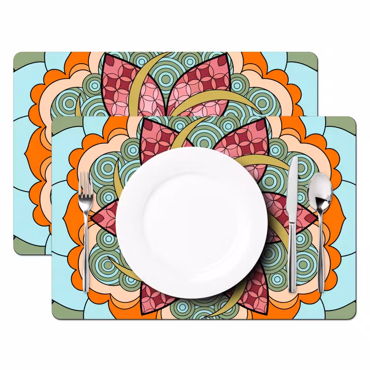Mandala - Geometrisch - Kunst - Decoratief - Kleurrijk Placemat vinyl groot -zzsfeer2_Kitchenyeah-website