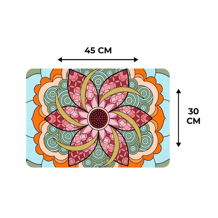 Mandala - Geometrisch - Kunst - Decoratief - Kleurrijk Placemat vinyl groot -specs