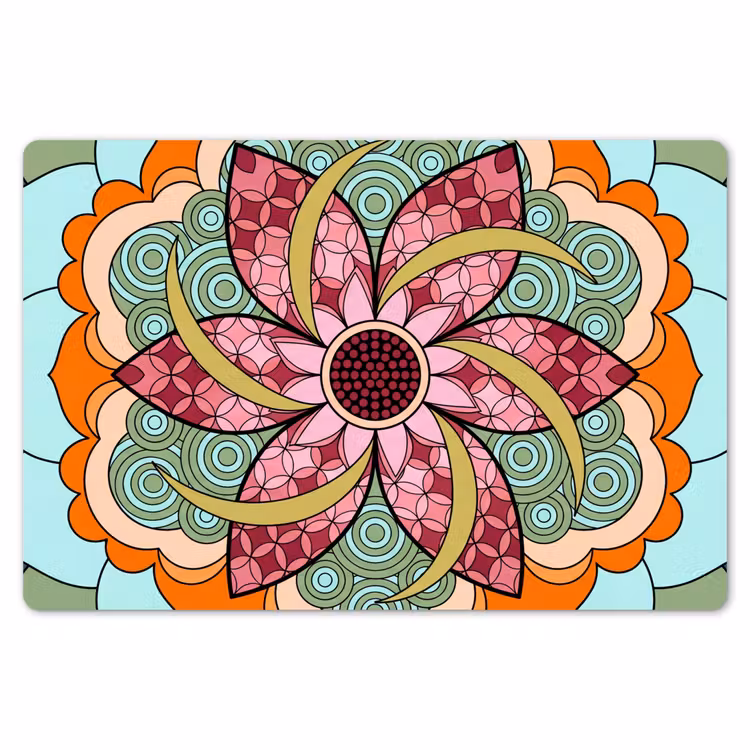 Mandala - Geometrisch - Kunst - Decoratief - Kleurrijk Placemat vinyl groot -zzsfeer1_Kitchenyeah-website