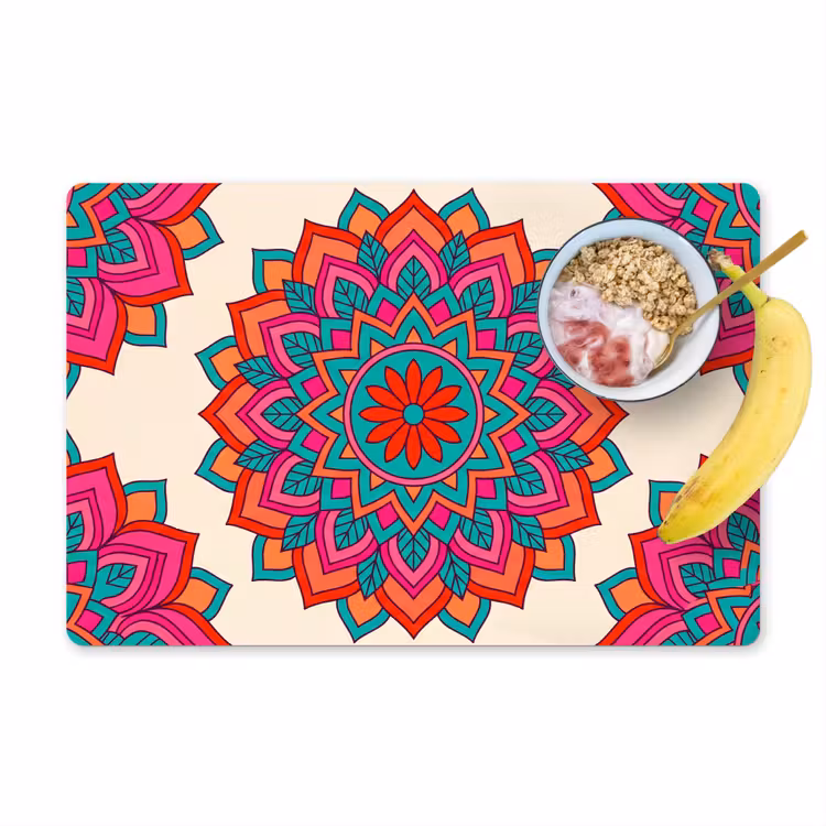 Mandala - Patroon - Abstract - Kleurrijk - Modern Placemat vinyl groot -zzzproduct_Kitchenyeah-website