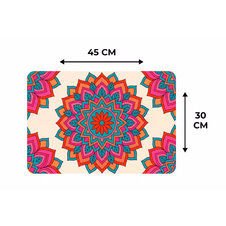 Mandala - Patroon - Abstract - Kleurrijk - Modern Placemat vinyl groot -specs