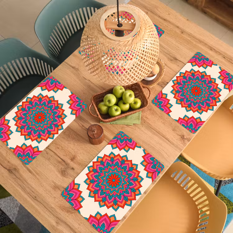 Mandala - Patroon - Abstract - Kleurrijk - Modern Placemat vinyl groot -zzsfeer5_Kitchenyeah-website