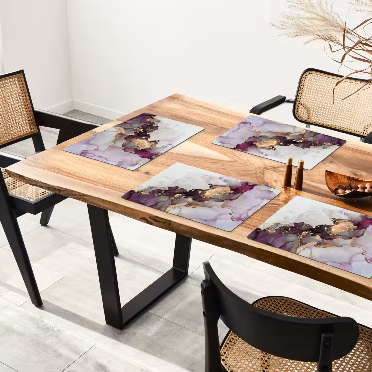 Marmer - Abstract - Goud - Paars Placemat vinyl groot -zzsfeer4_Kitchenyeah-website