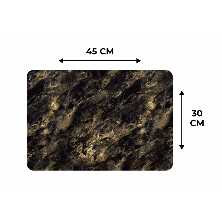 Marmer - Zwart - Goud Placemat vinyl groot 368 -specs
