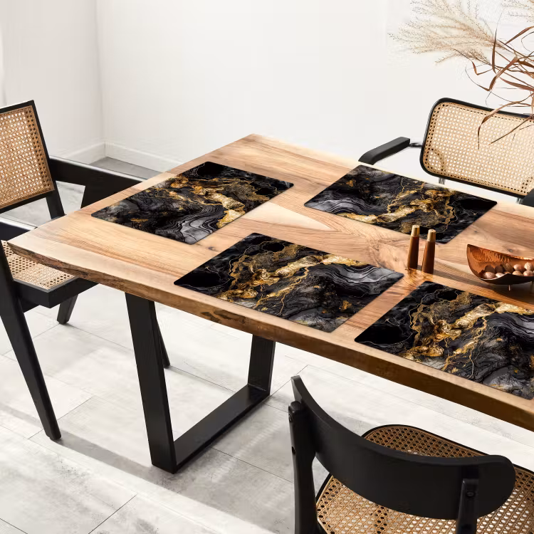 Marmer - Zwart - Goud - Abstract Placemat vinyl groot -zzsfeer4_Kitchenyeah-website