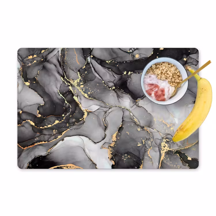 Marmer - Zwart - Goud - Grijs Placemat vinyl groot -zzzproduct_Kitchenyeah-website