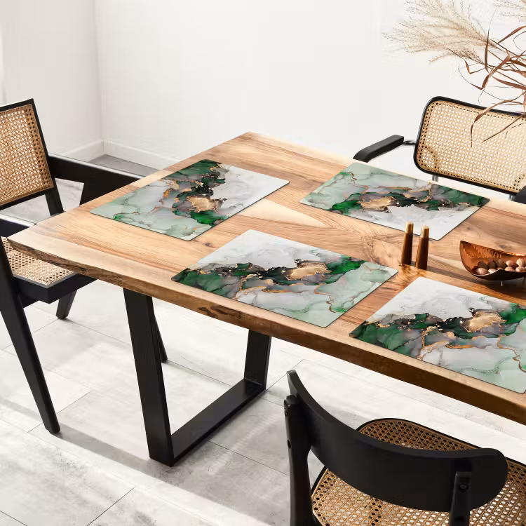 Marmer - Goud - Groen - Luxe Placemat vinyl groot -zzsfeer4_Kitchenyeah-website