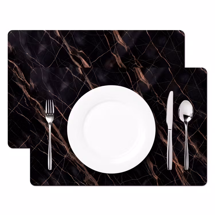 Marmer - Goud - Patroon - Luxe - Zwart Placemat vinyl groot -zzsfeer2_Kitchenyeah-website