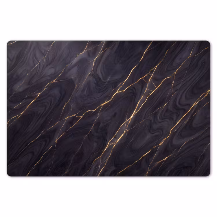 Marmer - Goudaders - Abstract - Modern - Zwart Placemat vinyl groot -zzsfeer1_Kitchenyeah-website