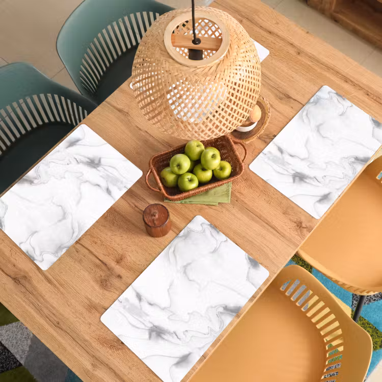 Marmer - Grijs - Wit - Abstract - Marmerlook Placemat vinyl groot -zzsfeer5_Kitchenyeah-website
