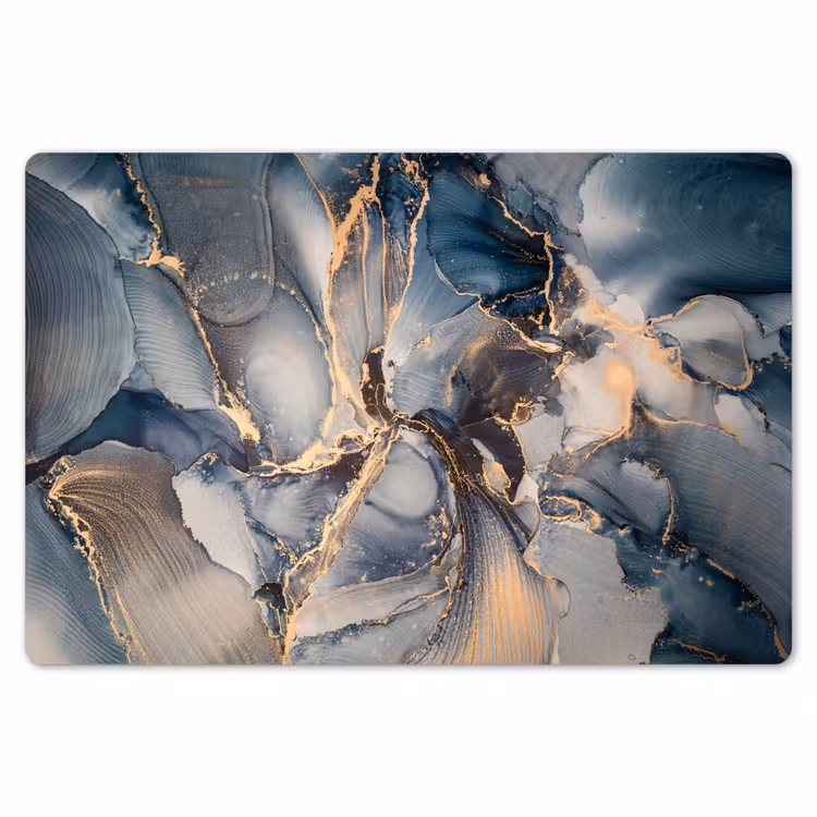 Marmer - Grijs - Blauw - Luxe - Goud Placemat vinyl groot -zzsfeer1_Kitchenyeah-website