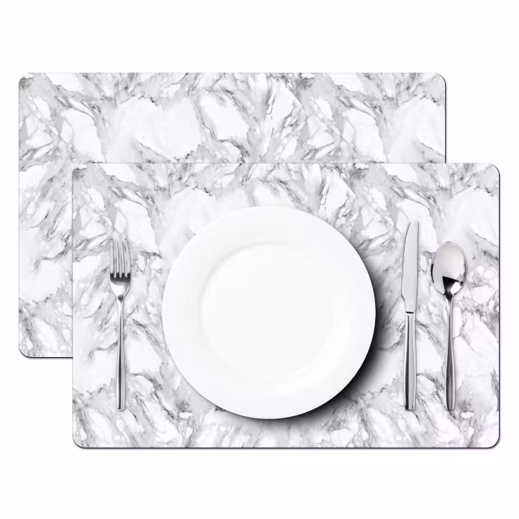 Marmer - Gelaagd - Brekend - Grijsstructuur Placemat vinyl groot 368 -zzsfeer2_Kitchenyeah-website
