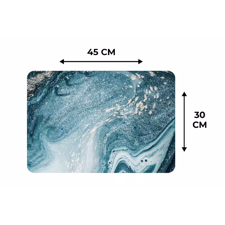 Marmer look - Blauw - Luxe Placemat vinyl groot -specs