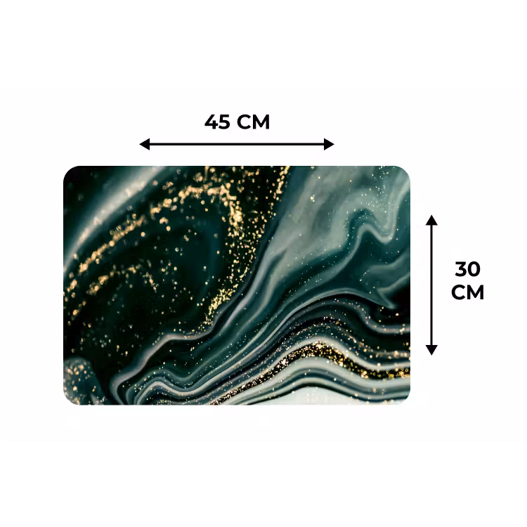 Marmerlook - Goud - Groen - Glitter - Design - Marmer Placemat vinyl groot -specs