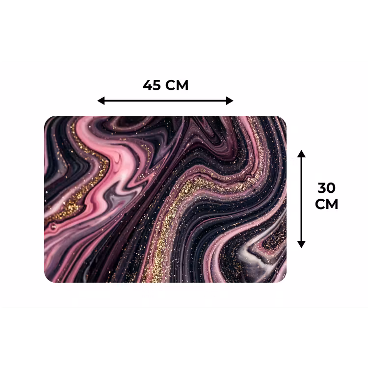 Marmerlook - Roze - Paars - Goud - Luxe - Marmer Placemat vinyl groot -specs