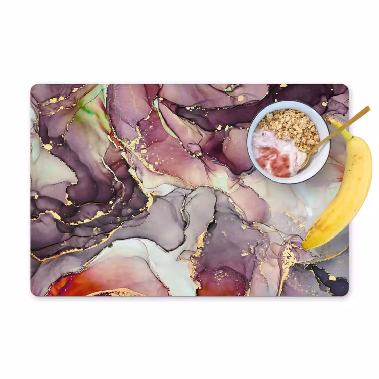 Marmer - Rood - Paars - Goud Placemat vinyl groot -zzzproduct_Kitchenyeah-website