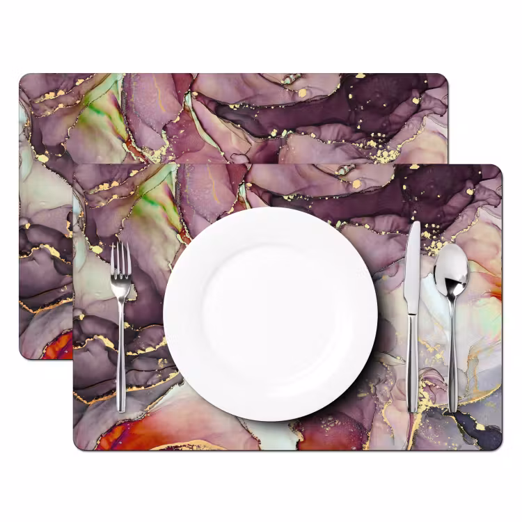 Marmer - Rood - Paars - Goud Placemat vinyl groot -zzsfeer2_Kitchenyeah-website