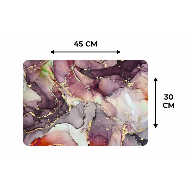 Marmer - Rood - Paars - Goud Placemat vinyl groot -specs