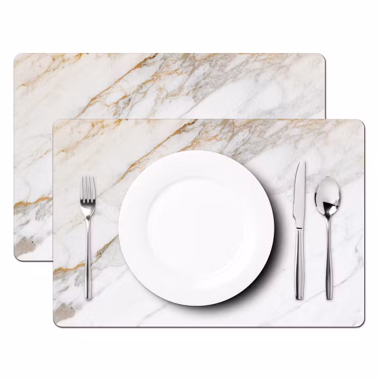 Marmer - Steen - Wit - Goud - Marmerlook - Steen - Luxe Placemat vinyl groot -zzsfeer2_Kitchenyeah-website