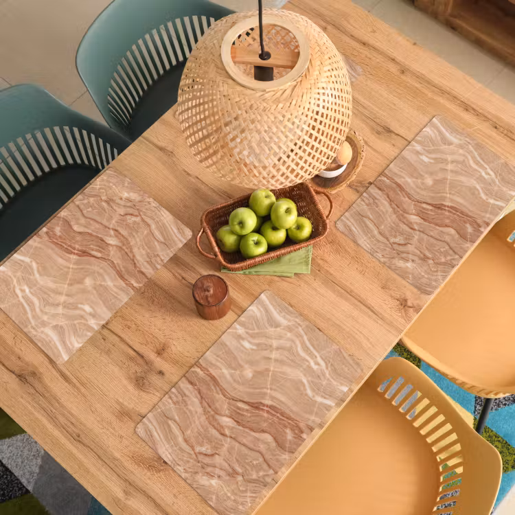 Marmer - Ader - Natuur - Abstract - Beige Placemat vinyl groot -zzsfeer5_Kitchenyeah-website