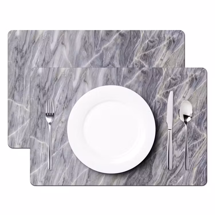 Marmer - Ader - Patroon - Abstract - Grijs Placemat vinyl groot -zzsfeer2_Kitchenyeah-website
