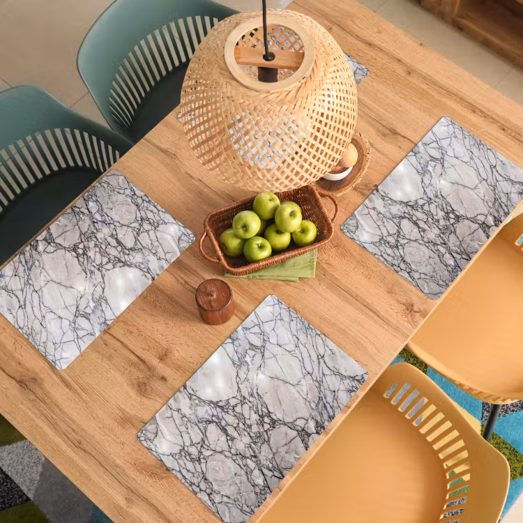 Marmer - Aderen - Patroon - Wit - Grijs Placemat vinyl groot -zzsfeer5_Kitchenyeah-website