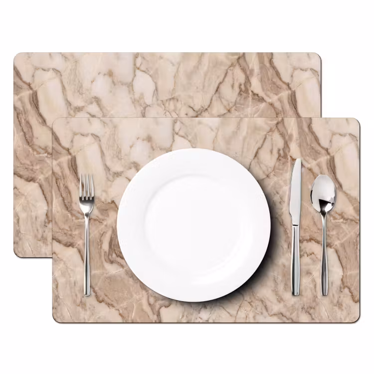Marmer - Aderen - Textuur - Beige - Modern Placemat vinyl groot -zzsfeer2_Kitchenyeah-website