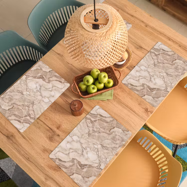 Marmer - Aderen - Textuur - Beige - Modern Placemat vinyl groot -zzsfeer5_Kitchenyeah-website