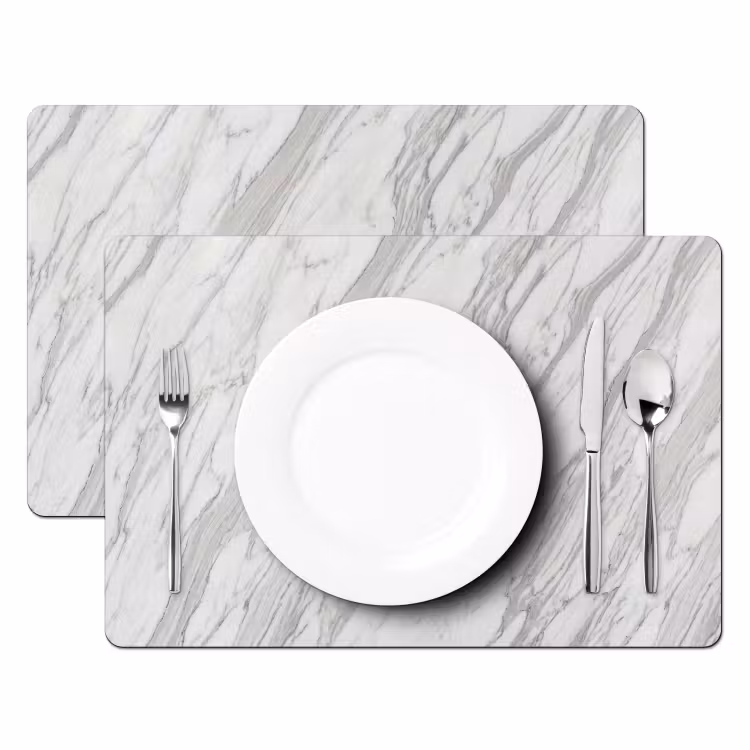 Marmer - Wit - Grijs - Structuur - Modern Placemat vinyl groot -zzsfeer2_Kitchenyeah-website