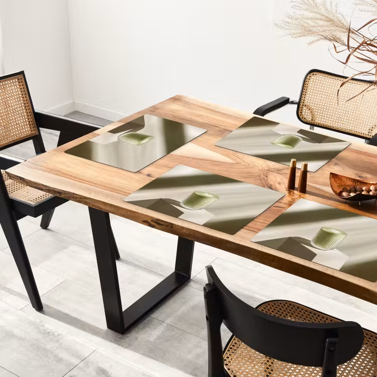 Matcha - Glas - Groen - Minimalistisch Placemat vinyl groot -zzsfeer4_Kitchenyeah-website