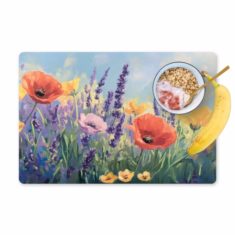 Weide - Bloemen - Kleurrijk Placemat vinyl groot -zzzproduct_Kitchenyeah-website